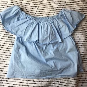 Blue, off the shoulder top